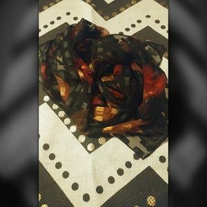 Fall colored leaves with a black square background